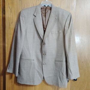 Circle S Blazer 46L Brown Western Cowboy Rancher Sport Coat Suit Jacket Wool Ble